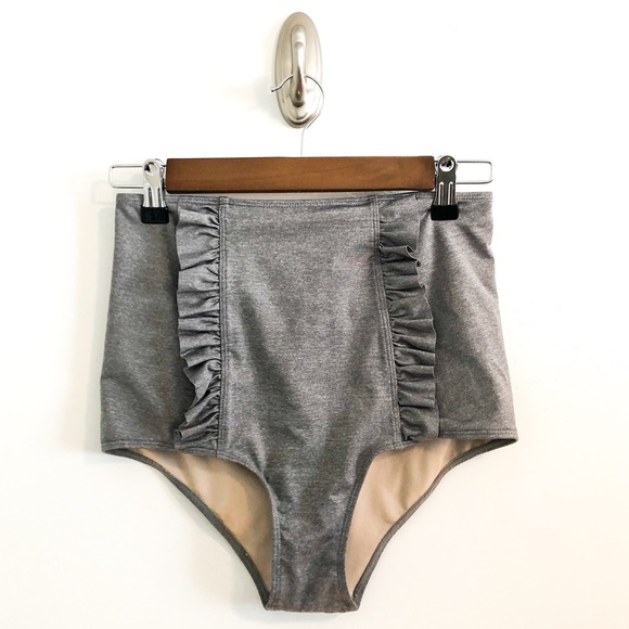 gray high waisted swimsuit bottoms